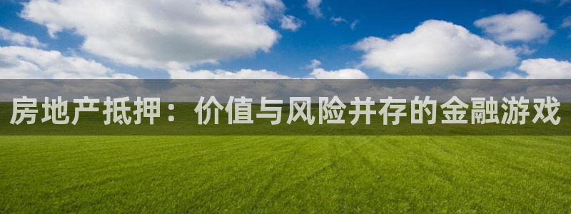 新宝5如何注册登录：房地产抵押：价值与风险并存的金融游戏