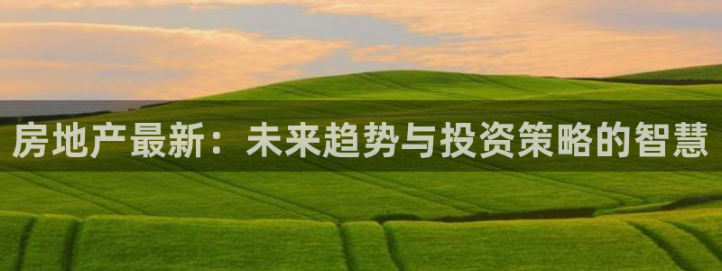 新宝 5测速：房地产最新：未来趋势与投资策略的智慧