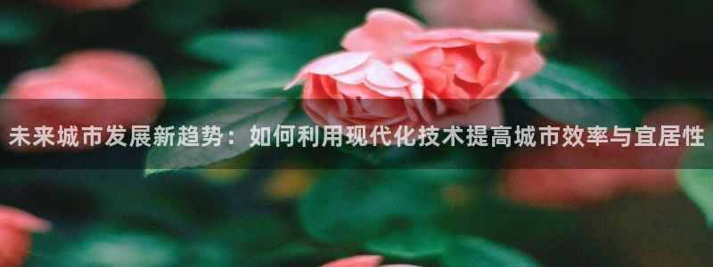新宝5平台注册：未来城市发展新趋势：如何利用现代化技术提高城