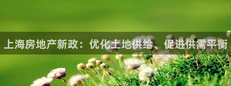 新宝5平台：上海房地产新政：优化土地供给、促进供需平衡