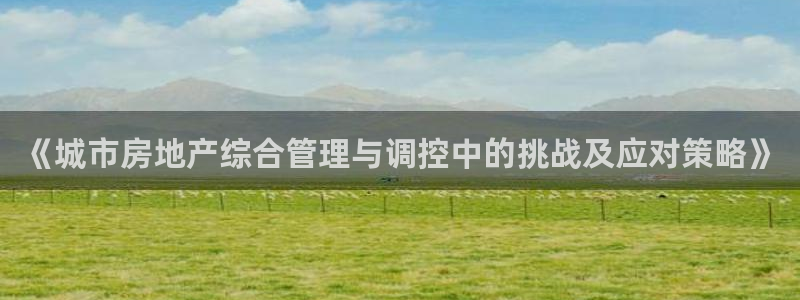 新宝5彩票平台登陆：《城市房地产综合管理与调控中的挑战及应对