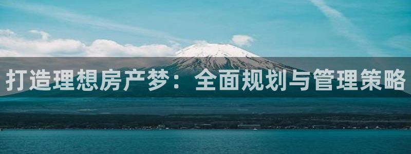 新宝5彩票是正规平台吗：打造理想房产梦：全面规划与管理策略
